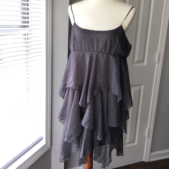 Free People Dresses & Skirts - Free People Gray with Gold Dots  Strap Dress -  12